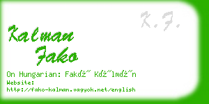 kalman fako business card